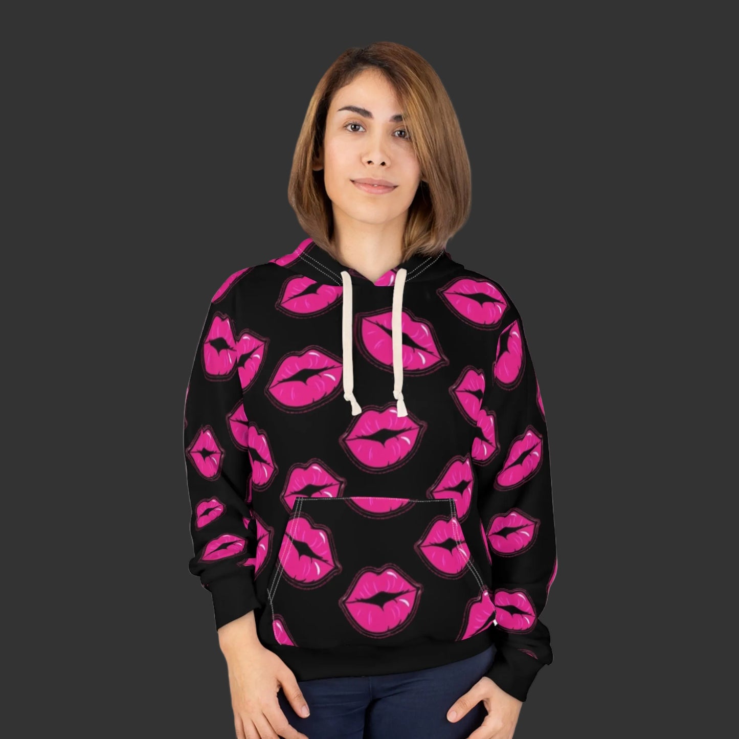 Kiss My Lips Hoodie — Graphic Pullover Hoodie