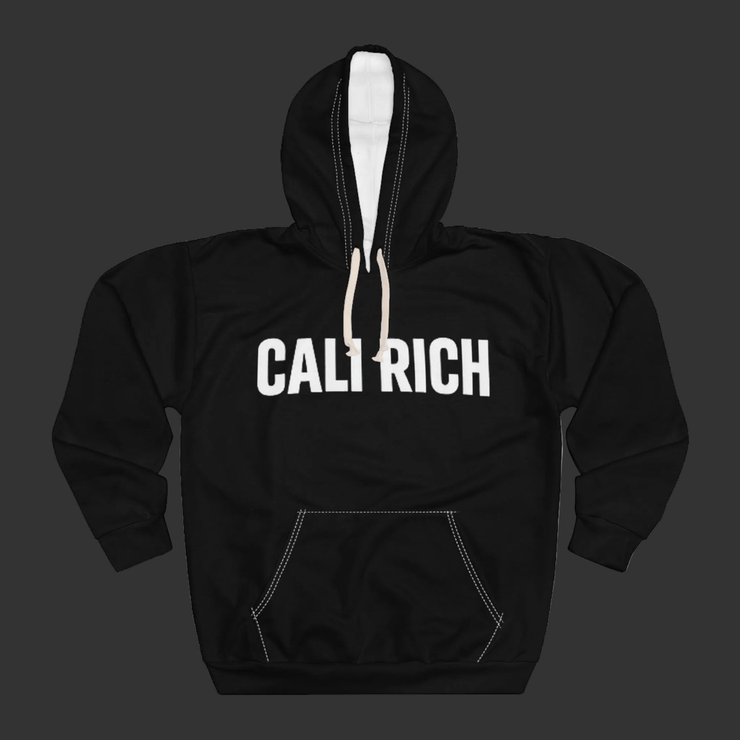 Pressure Made Me Rich Hoodie — “Cali Rich” Pullover with Back "Built From the Struggle" Statement