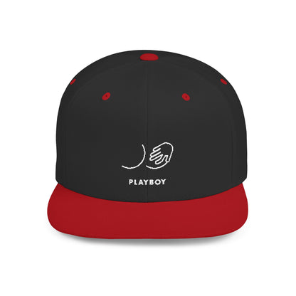 Flat Bill Snapback Hat — Minimal Handshake Logo Embroidered Cap