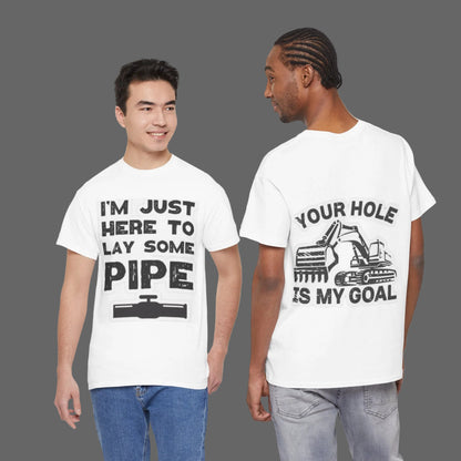 Funny Construction Tee, Heavy Cotton Tee, Gift for Plumber, Humorous Work Shirt, Funny DIY Outfit
