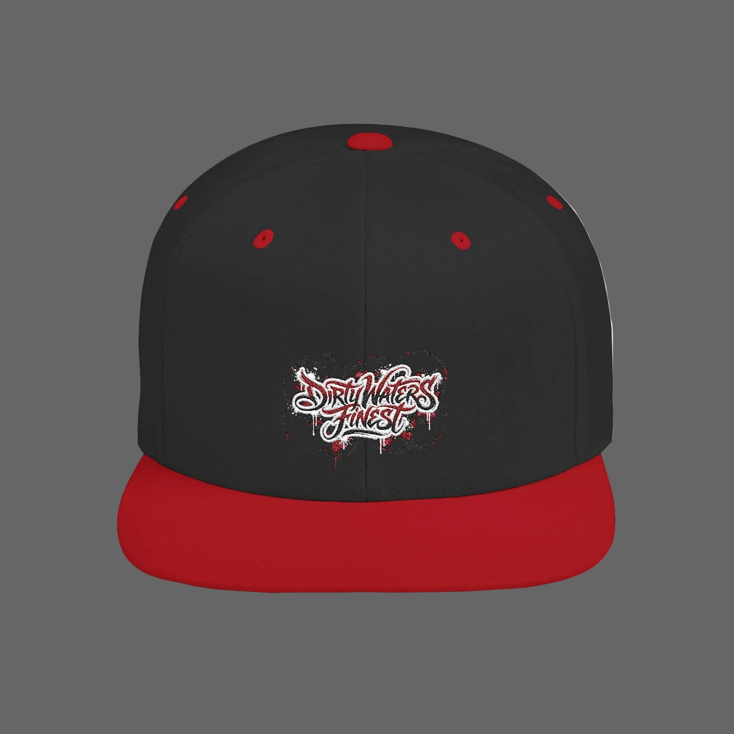 Flat Bill Snapback Hat —  Dirty waters Finest' Embroidered Streetwear Cap