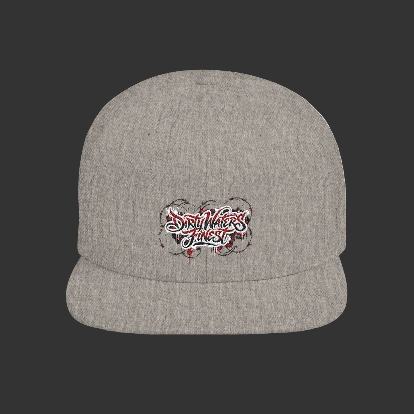 Flat Bill Snapback Hat —  Dirty waters Finest' Embroidered Streetwear Cap