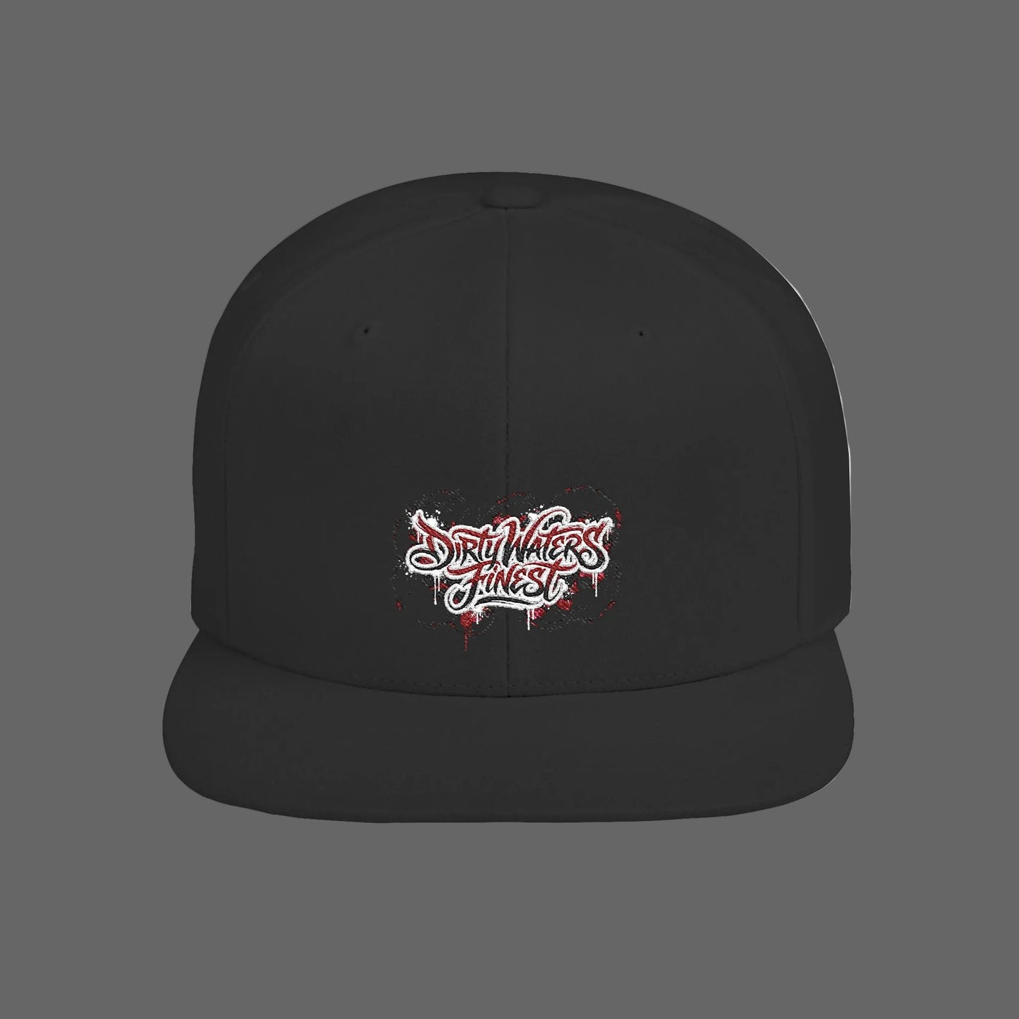 Flat Bill Snapback Hat —  Dirty waters Finest' Embroidered Streetwear Cap