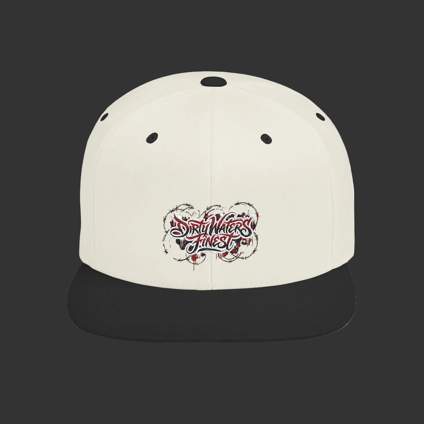 Flat Bill Snapback Hat —  Dirty waters Finest' Embroidered Streetwear Cap