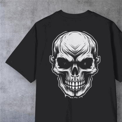 Skull Prayer Graphic Tee — Oversized Men’s Skull Front & Back Shirt