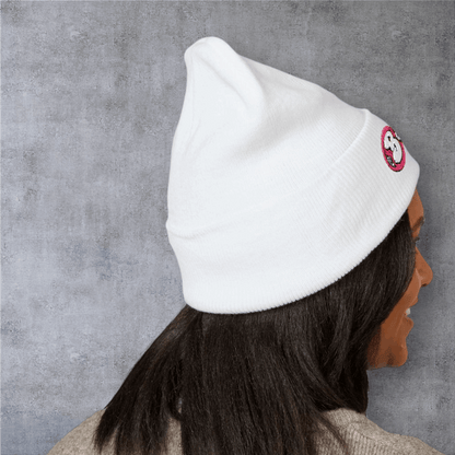 Embroidered 'Boojtious' Cuffed Beanie — Cute Pink Logo Winter Hat