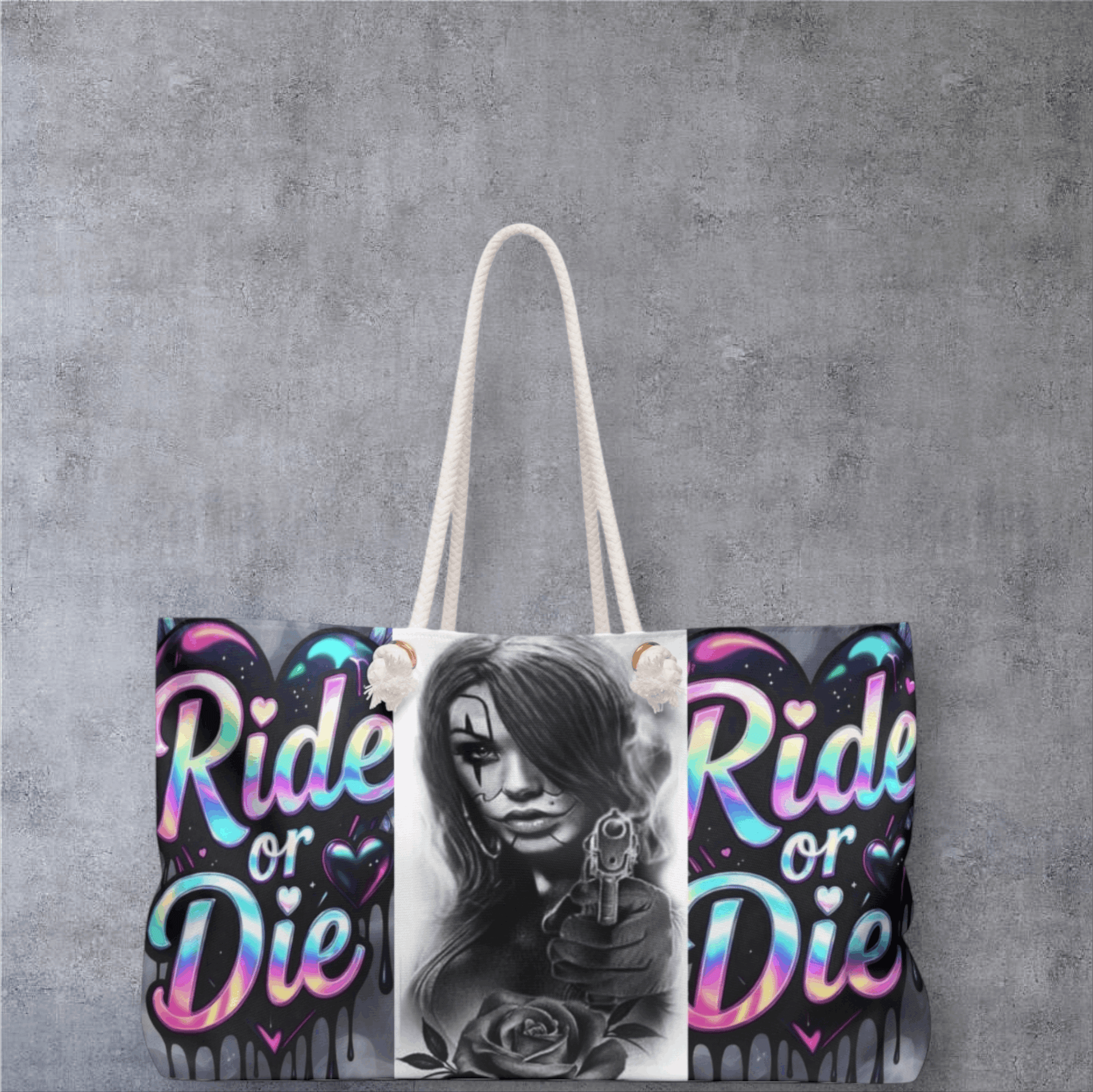 Ride or Die Weekender Bag — Gothic Pinup Travel Tote