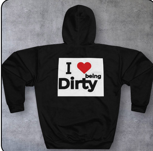 Graphic Hoodie — "Man Whore" Front & "I  being Dirty" Back Statement Pullover