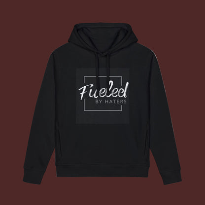 Fueled By Haters Hoodie — Minimal Square Graphic Organic Pullover