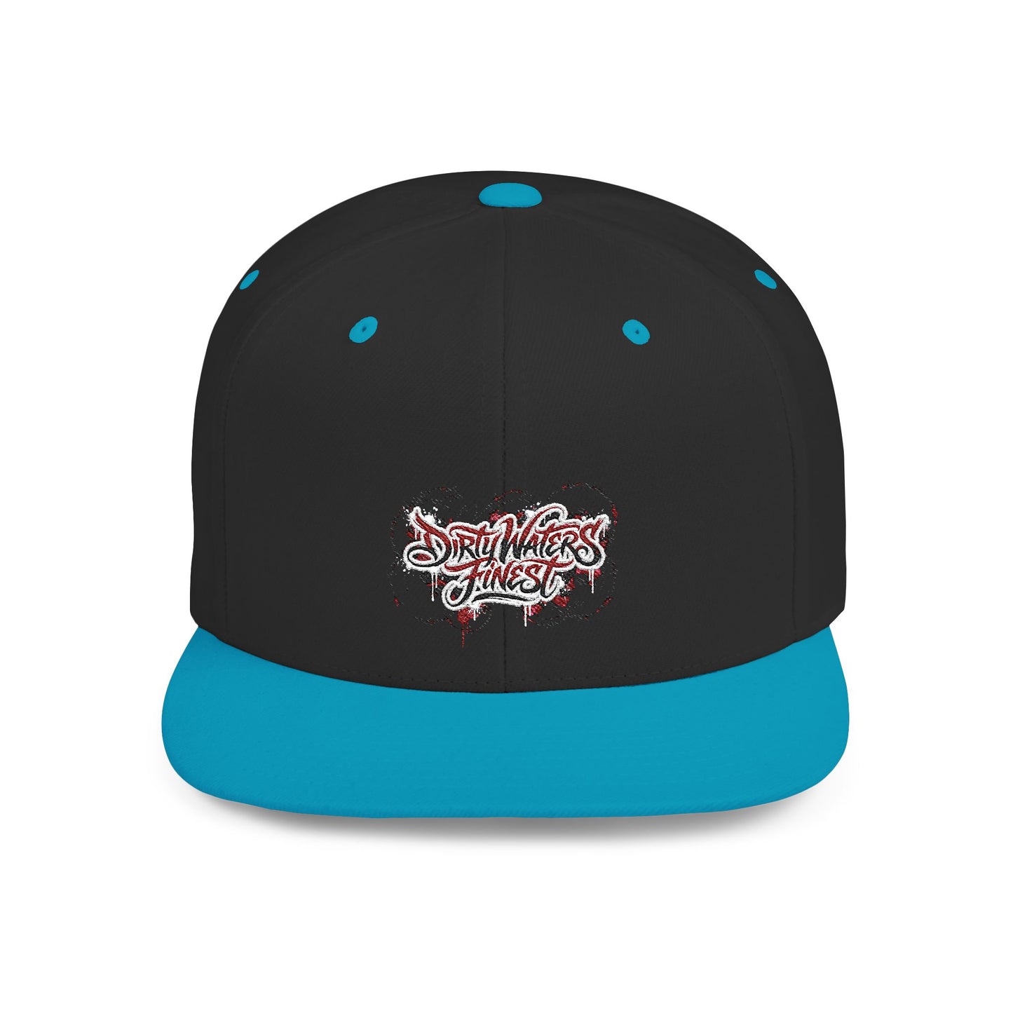 Flat Bill Snapback Hat —  Dirty waters Finest' Embroidered Streetwear Cap