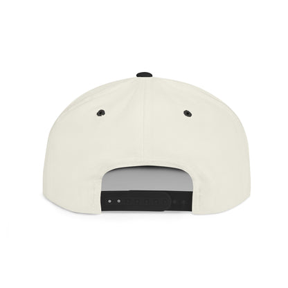 Flat Bill Snapback Hat — Minimal Handshake Logo Embroidered Cap