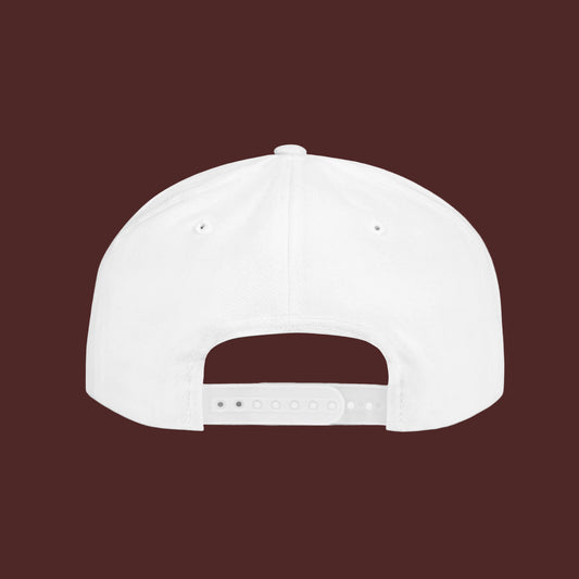 Flat Bill Snapback Hat — Minimal Handshake Logo Embroidered Cap