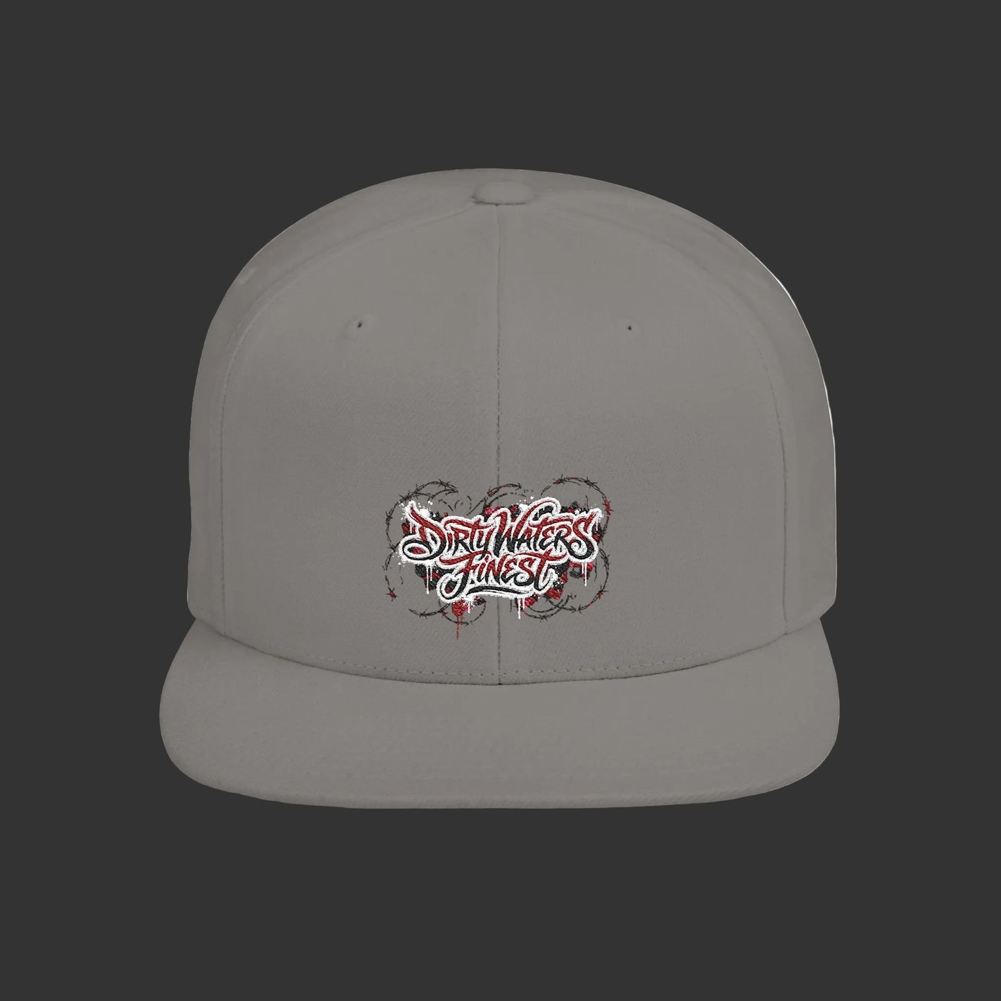 Flat Bill Snapback Hat —  Dirty waters Finest' Embroidered Streetwear Cap