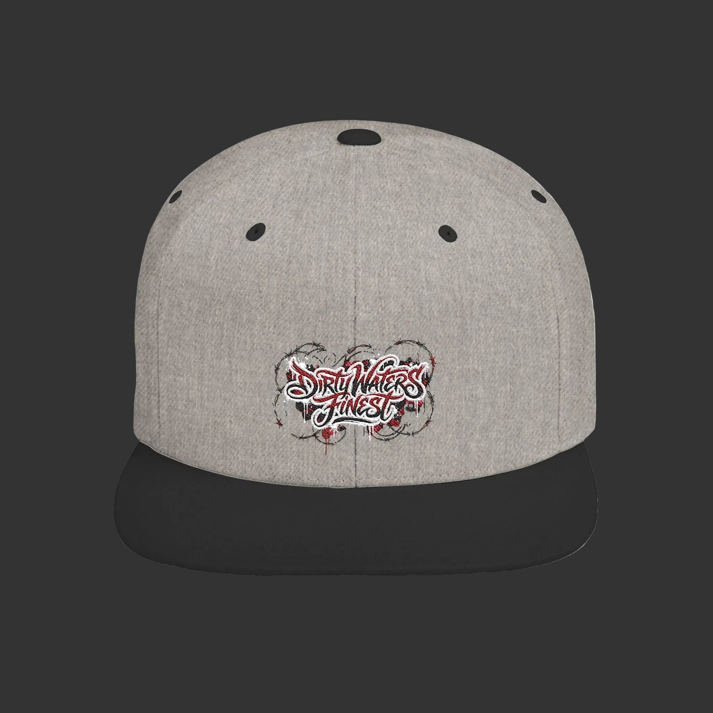 Flat Bill Snapback Hat —  Dirty waters Finest' Embroidered Streetwear Cap