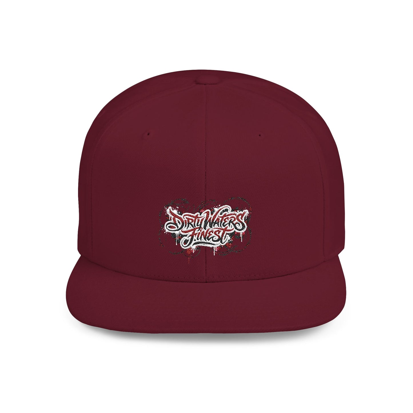 Flat Bill Snapback Hat —  Dirty waters Finest' Embroidered Streetwear Cap